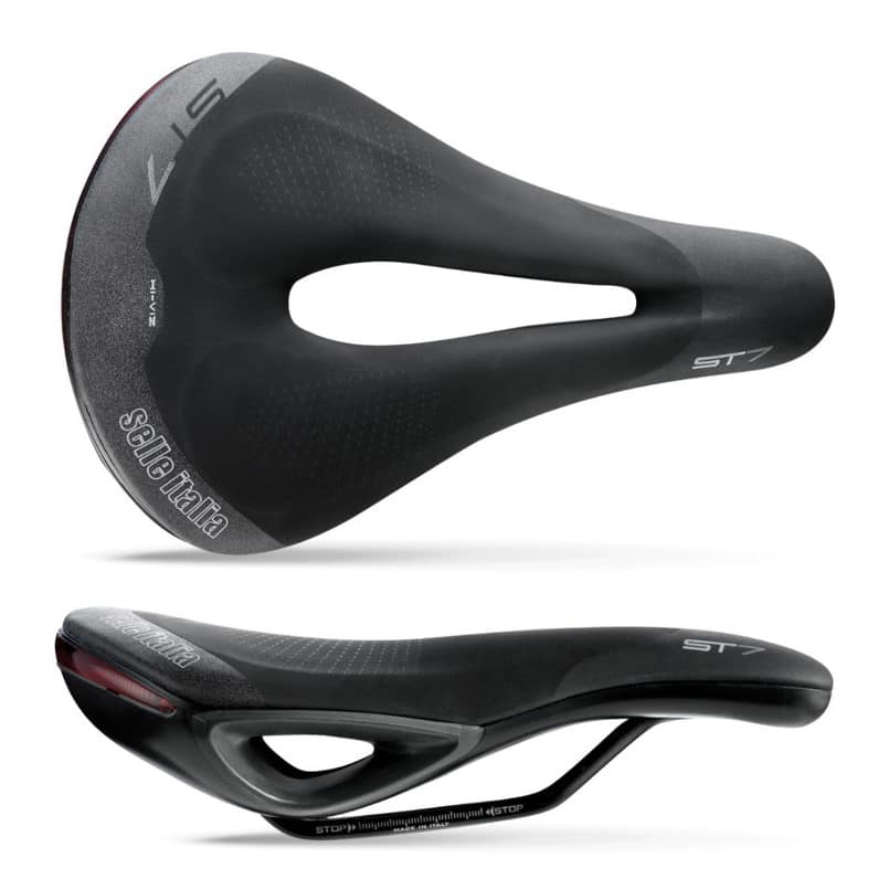 SELLE ITALIA SPORTOURING ST 7 SUPERFLOW L balnelis (ID Match L3), FeC Alloy bėgeliai, Hi-Viz, gelis, 475 g