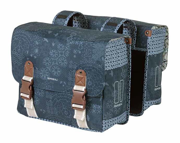 Sakwa podwójna BASIL BOHEME DOUBLE PANNIER BAG 35L Universal Bridge System, wodoodporna indigo blue (WYPRZEDAŻ -50%)