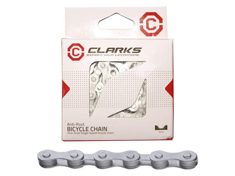 Łańcuch rowerowy CLARKS C410AR, 1-rzędowy Single Speed Antykorozyjny z powłoką DACROMET, 112 ogniw + Spinka, 1/2"x1/8" (NEW)