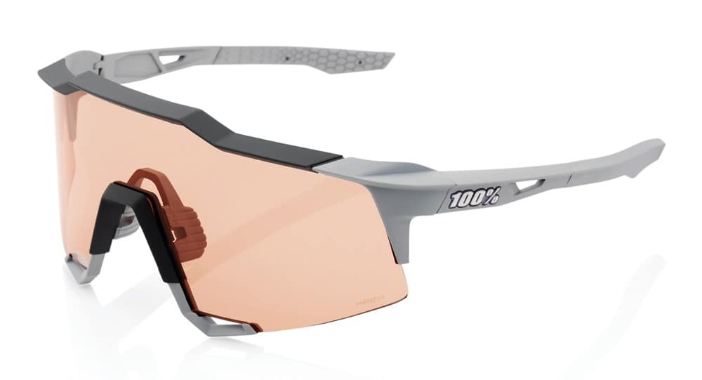 Okulary 100% SPEEDCRAFT Soft Tact Stone Grey - HiPER Coral Lens (Szkła Koralowe LT 52% + Szkła Przeźroczyste LT 93%) (WYPRZEDAŻ -45%)