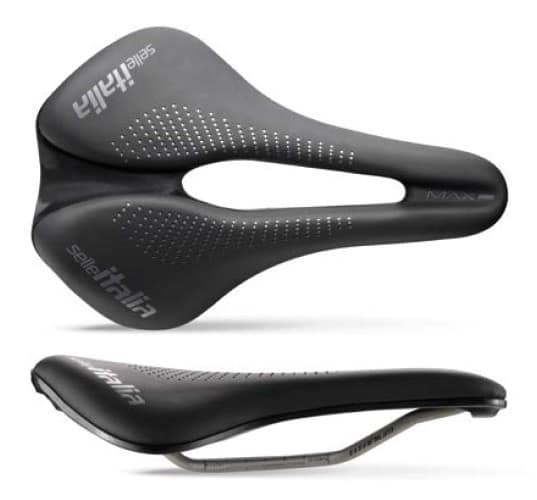 Siodło SELLE ITALIA SPORTOURING MAX NOVUS BOOST EVO TI316 GEL SUPERFLOW L (id match L3), Pręty TI316, Żel, 228g (NEW)