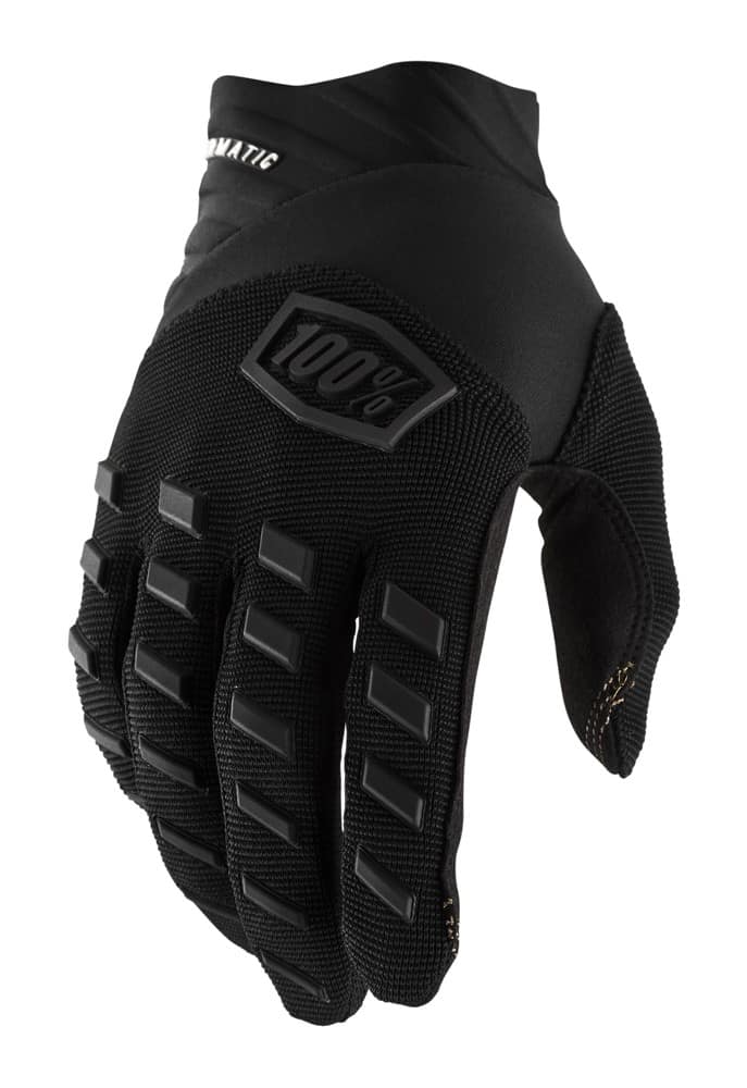 Pilnų pirštų pirštinės 100% AIRMATIC Glove black charcoal, dydis M (delno ilgis 187-193 mm)
