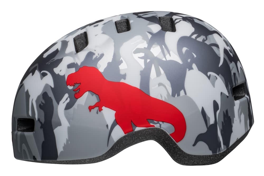 Vaikiškas šalmas BELL LIL RIPPER matinis pilkas ir sidabrinis „Camosaurus“, dydis S (48–55 cm)