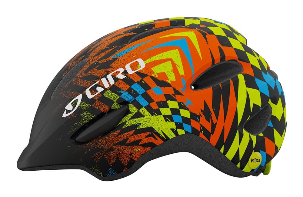 Vaikiškas šalmas GIRO SCAMP matinis juodas su pereinančiu languotu raštu, dydis XS (45-49 cm)