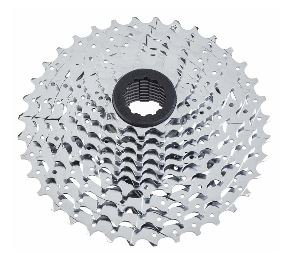 Kaseta MICROSHIFT XLE 10.rzędowa, Stalowa, Kompatybilna z Shimano, 11-13-15-17-19-21-24-28-32-36, Chrom, (NEW))