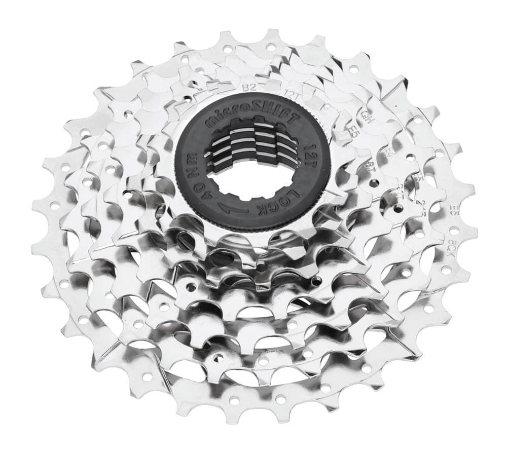 Kaseta MICROSHIFT MEZZO, 7.rzędowa, Stalowa, Kompatybilna z Shimano, 12-13-15-18-21-24-28, Nikiel (NEW))