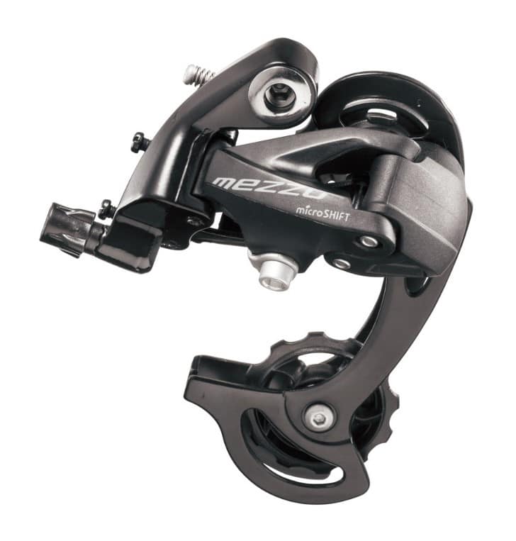 Przerzutka Tylna MICROSHIFT MEZZO, 8-9.rzędowa(1/2x8/9), Kompatybilna z Shimano, Krótki Wózek, Max. Tryb 28-36T, Pojemność 39T (DWZ)