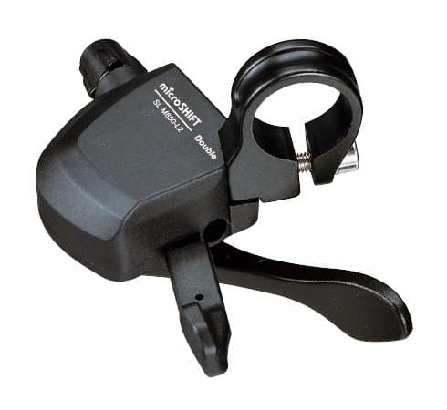 Manetka MICROSHIFT XLE, Lewa, 2.rzędowa, Kompatybilna z Shimano, Xpress Trigger, Bez Wskaźnika Przełożeń (DWZ)