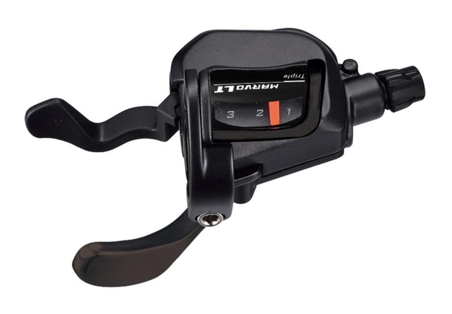 Manetka MICROSHIFT MARVO, Lewa, 3.rzędowa, Kompatybilna z Shimano, Xpress Trigger, Optyczny Wskaźnik Przełożeń (DWZ)