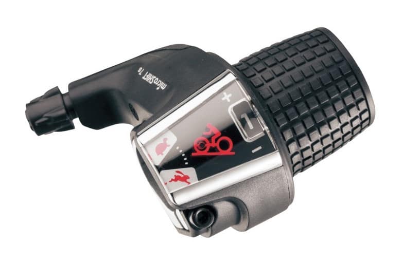 Manetka MICROSHIFT, Prawa, 6.rzędowa, Kompatybilna z Shimano, Twist Shifter, Optyczny Wskaźnik Przełożeń (NEW)