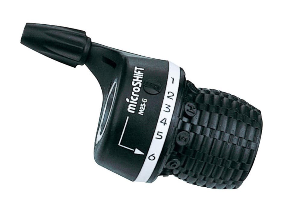 Manetka MICROSHIFT, Prawa, 6.rzędowa, Kompatybilna z Shimano, Twist Shifter, Indeksowanie (DWZ)