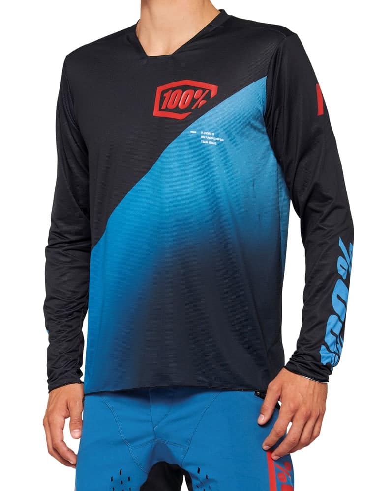 Koszulka męska 100% R-CORE X Jersey długi rękaw black slate blue roz. L (WYPRZEDAŻ -50%)