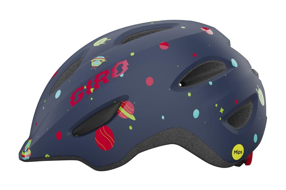 Vaikiškas šalmas GIRO SCAMP matinis vidurnakčio kosmoso rašto, dydis XS (45-49 cm)