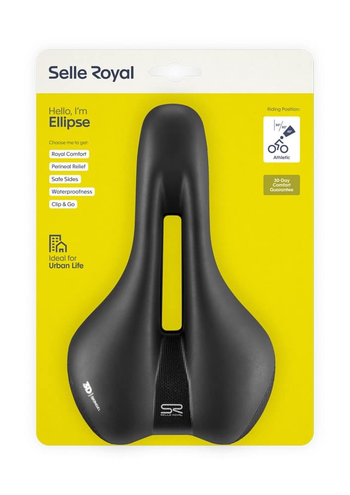 Siodło SELLEROYAL ELLIPSE ATHLETIC 45st. żelowe, ergonomiczny kanał, unisex, 406g (NEW)