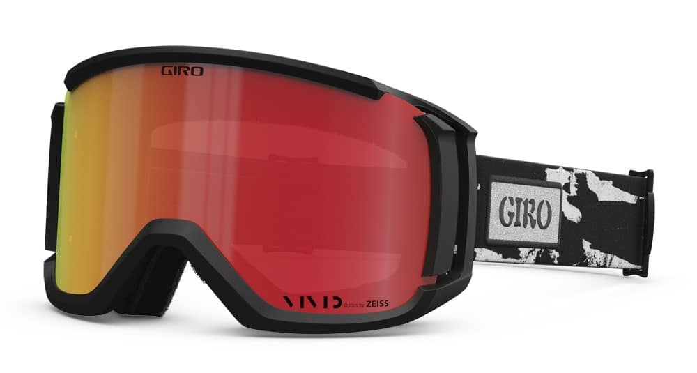 Gogle zimowe GIRO REVOLT BLACK & WHITE STAINED (OTG) (Cylindryczne) (Szyba lustrzana kolorowa VIVID-Carl Zeiss VIVID  EMBER 19-42% S2) (NEW 2023/2024)
