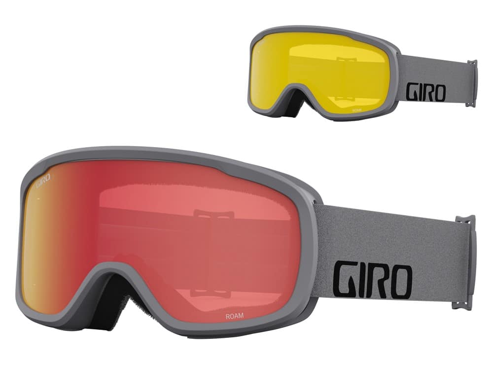 Gogle zimowe GIRO ROAM GREY WORDMARK (OTG) (Cylindryczne) (szyba AMBER SCARLET 19-42% S2 + YELLOW 77% S1) (NEW 2023/2024)