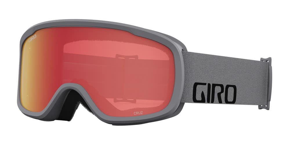 Gogle zimowe GIRO CRUZ GREY WORDMARK (OTG) (Cylindryczne) (Szyba lustrzana kolorowa AMBER SCARLET 19-42% S2) (NEW 2023/2024)