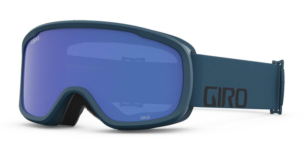 Gogle zimowe GIRO CRUZ BLACK & HARBOR BLUE WORDMARK (OTG) (Cylindryczne) (Szyba lustrzana kolorowa GREY COBALT 8-18% S3) (NEW 2023/2024)