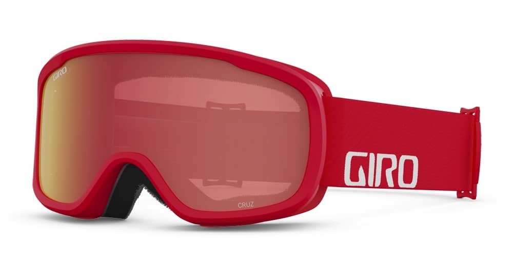 Gogle zimowe GIRO CRUZ RED & WHITE WORDMARK (OTG) (Cylindryczne) (Szyba lustrzana kolorowa AMBER SCARLET 19-42% S2) (NEW 2023/2024)