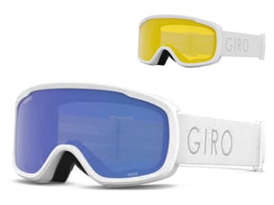 Gogle zimowe GIRO MOXIE WHITE CORE LIGHT (Cylindryczne) (szyba GREY COBALT 8-18% S3 + YELLOW 77% S1) (NEW 2023/2024).