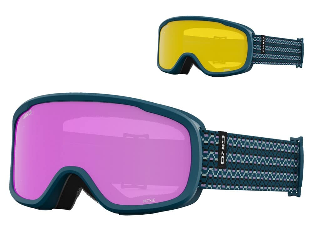 Gogle zimowe GIRO MOXIE HARBOR BLUE SEQUENCE (Cylindryczne) (szyba AMBER PINK 19-42% S2 + YELLOW 77% S1) (NEW 2023/2024).