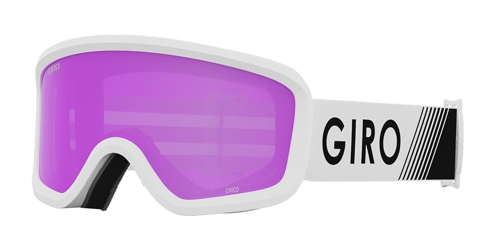Gogle zimowe juniorskie GIRO CHICO 2.0 WHITE ZOOM (OTG) (Cylindryczne) (Szyba lustrzana kolorowa AMBER PINK 19-42% S2) (NEW 2023/2024)
