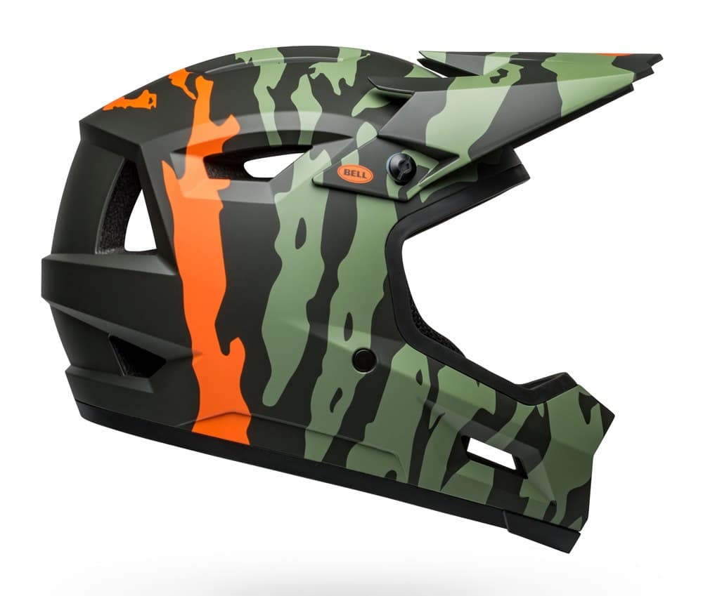 Visą veidą dengiantis šalmas BELL SANCTION 2 DLX MIPS ravine matinis tamsiai žalias / oranžinis, dyd. XL (59–61 cm)