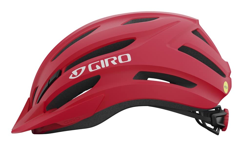 Vaikiškas ir jaunimo šalmas GIRO REGISTER II MIPS matinis ryškiai raudonas ir baltas, dydis universalus (50-57 cm)