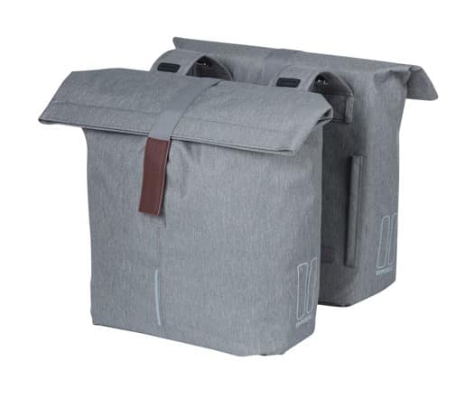 Sakwa podwójna BASIL CITY DOUBLE PANNIER BAG 28-32L, Universal Bridge System, wodoodporna grey melee (NEW)