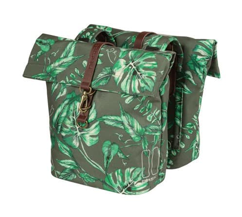 Sakwa podwójna BASIL EVER-GREEN DOUBLE PANNIER BAG 28-32L, Universal Bridge System, wodoodporna thyme green (WYPRZEDAŻ -50%)