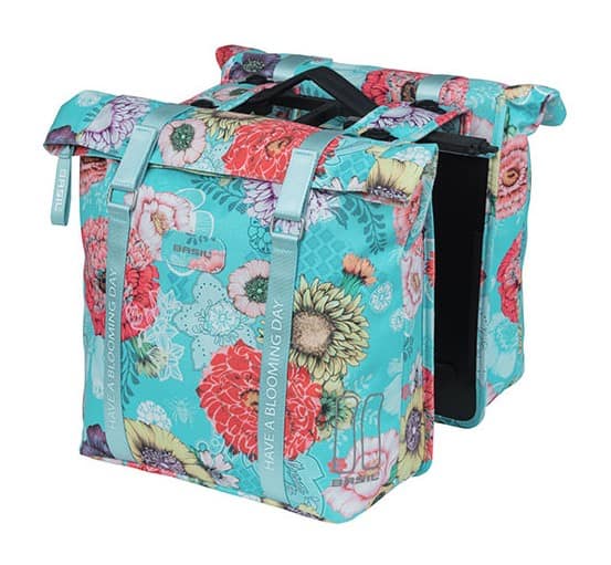 Sakwa podwójna BASIL BLOOM FIELD DOUBLE PANNIER BAG MIK 28-35L, MIK System (ready to go) sky blue (NEW)