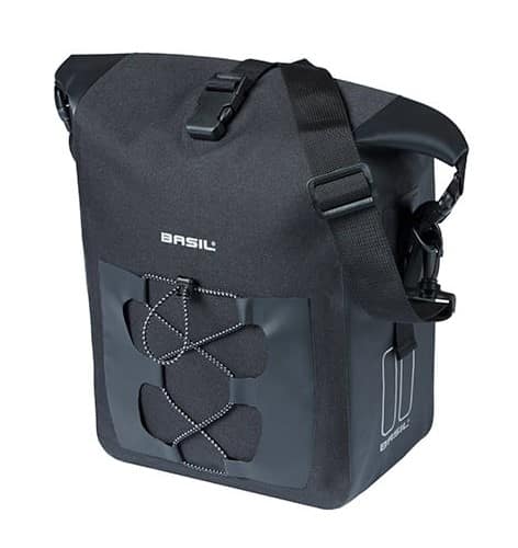 Sakwa pojedyncza BASIL NAVIGATOR WATERPROOF SINGLE PANNIER BAG M 12-15 L, Hook On System, wodoodporna, black (NEW).