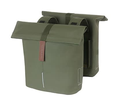 Sakwa podwójna BASIL CITY DOUBLE PANNIER BAG 28-32L, Universal Bridge System, moss green (NEW)