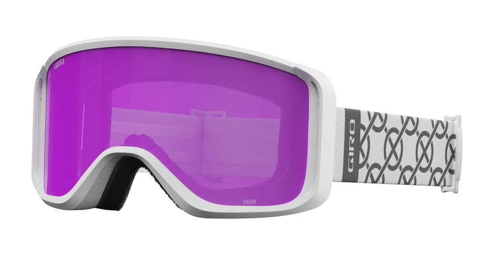Gogle zimowe GIRO SAGEN WHITE MONOGRAM (OTG) (Cylindryczne) (szyba AMBER PINK 19-42% S2) (NEW 2024/2025)