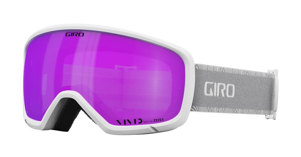 Gogle zimowe GIRO MILLIE WHITE & GREY CHUTE (Sferyczne) (szyba VIVID PINK 00% S2) (NEW 2024/2025).