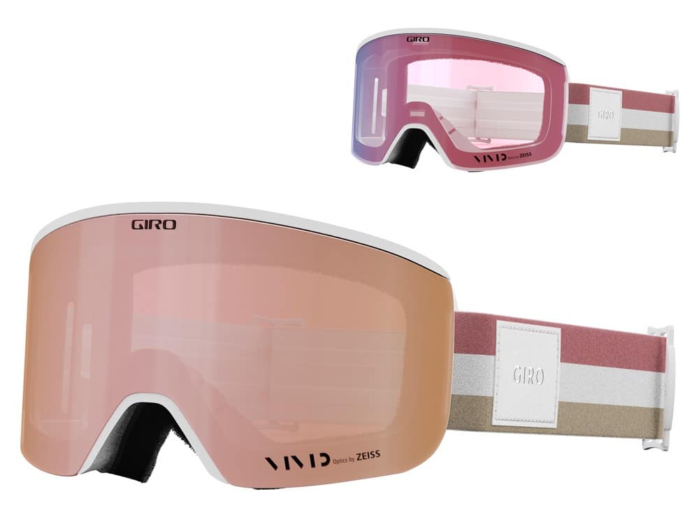 Gogle zimowe GIRO ELLA WHITE LX STRIPE (Cylindryczne) (szyba VIVID ROSE GOLD 19-42% S2 + VIVID INFRARED 62% S1) (NEW 2024/2025).