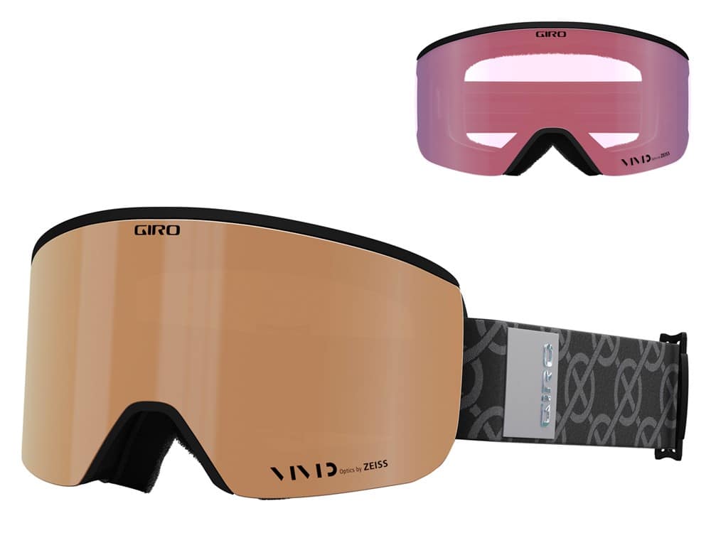 Gogle zimowe GIRO ELLA BLACK MONOGRAM (Cylindryczne) (szyba VIVID COPPER 19-42% S2 + VIVID INFRARED 62% S1) (NEW 2024/2025).