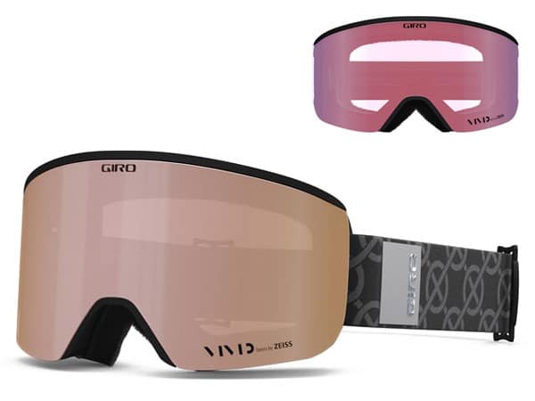 Gogle zimowe GIRO ELLA BLACK MONOGRAM (Cylindryczne) (szyba VIVID ROSE GOLD 19-42% S2 + VIVID INFRARED 62% S1) (NEW 2024/2025).