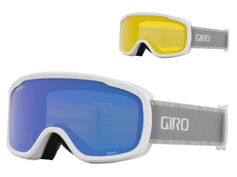 Gogle zimowe GIRO MOXIE WHITE GREY CHUTE (Cylindryczne) (szyba GREY COBALT 8-18% S3 + YELLOW 77% S1) (NEW 2024/2025).