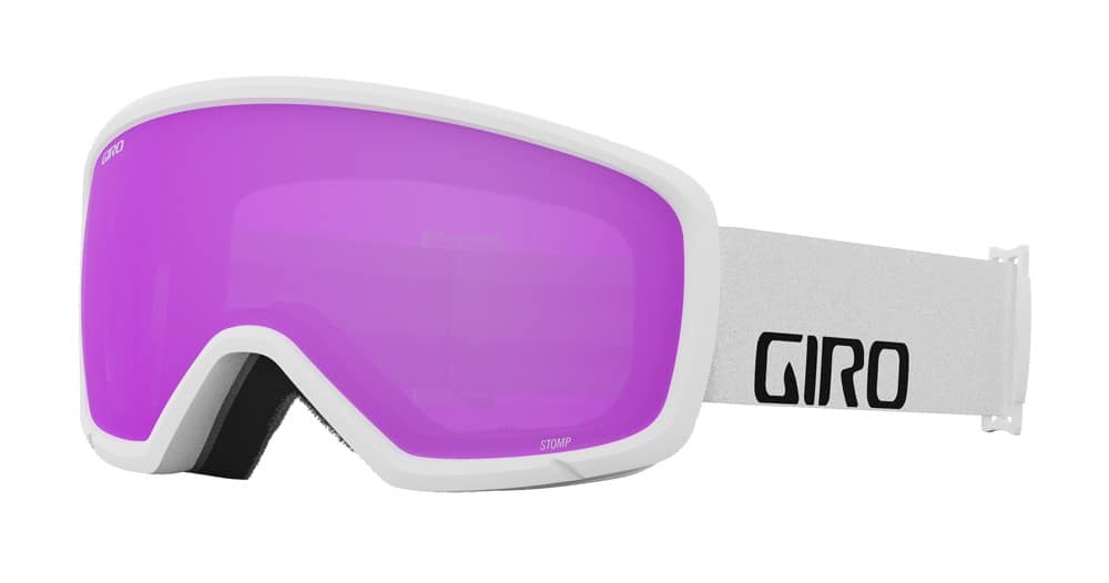 Gogle zimowe juniorskie GIRO STOMP WHITE WORDMARK (OTG) (Cylindryczne) (szyba AMBER PINK 19-42% S2) (NEW 2024/2025)