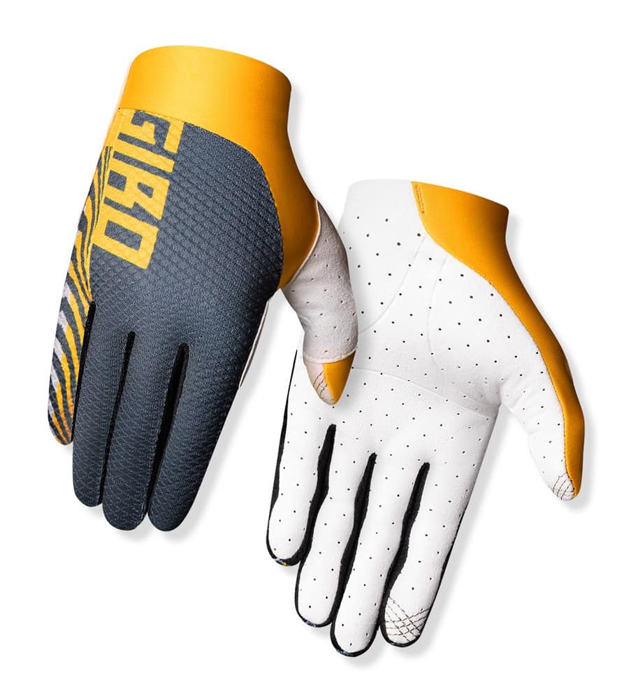 Vyriškos pilnų pirštų pirštinės GIRO TRIXTER dark shark / spectra yellow, dydis L (delno apimtis 229-248 mm / delno ilgis 189-199 mm)