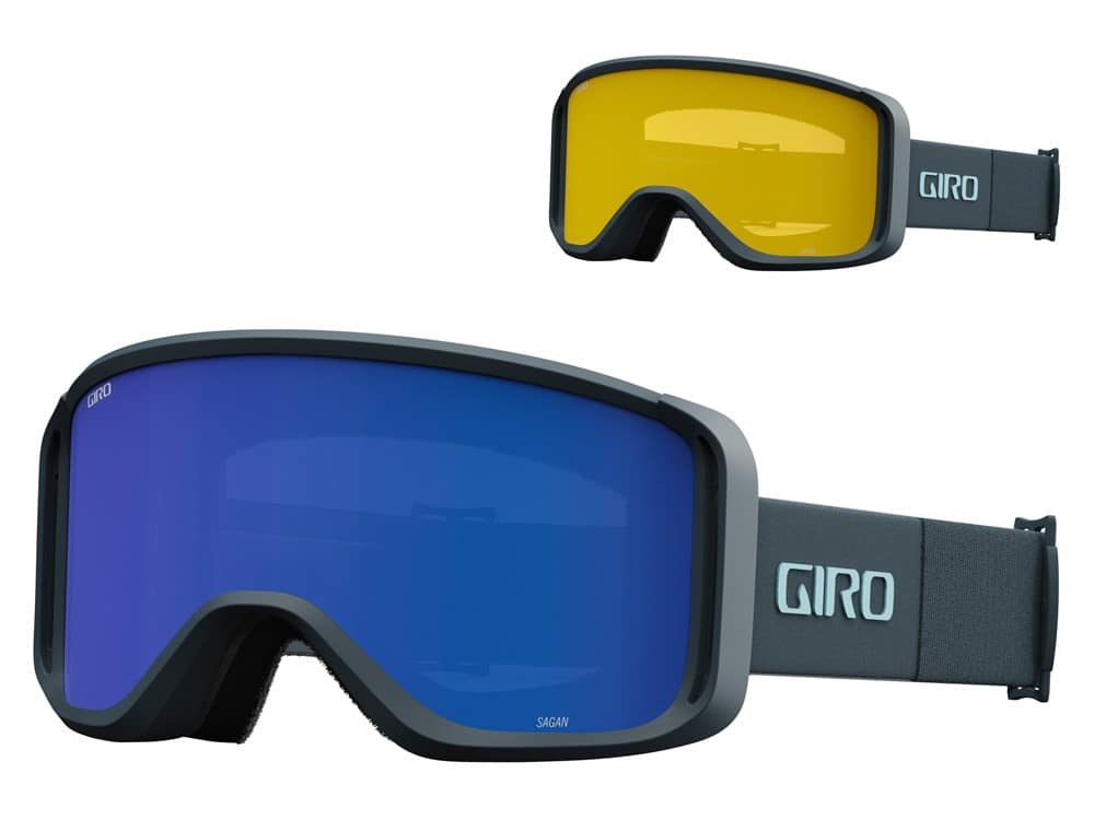 Gogle zimowe GIRO SAGEN DARK SHARK THIRDS (OTG) (Cylindryczne) (szyba Grey Cobalt  8-18% S3 + szyba YELLOW 71% S1) (NEW 2024/2025)
