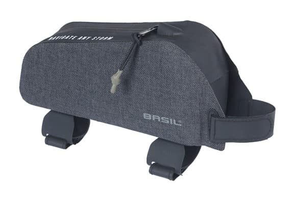 Torba na ramę BASIL NAVIGATOR STORM, Paski Velcro, 0,8L, Wodoodporna, Czarna (NEW)