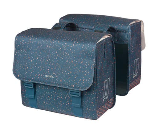 Sakwa podwójna BASIL FLAIR DOUBLE BICYCLE BAG, Universal Bridge System, 35L, Wodoodporna, Navy (NEW)