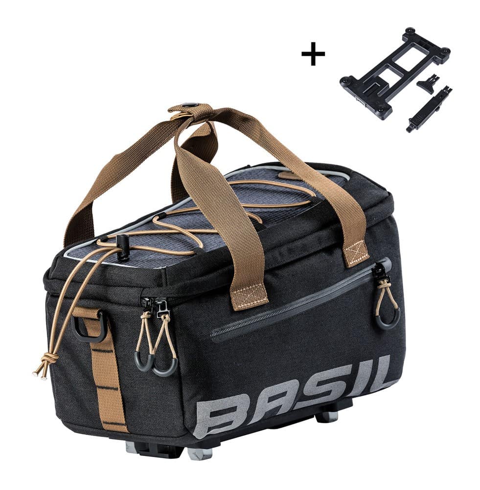 Torba na bagażnik BASIL MILES TRUNK BAG, MIK z adapterem do mocowania (ready to go), 7L, Wodoodporna, black slate (NEW)