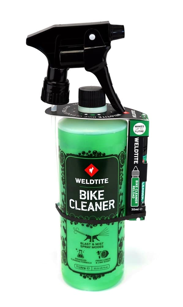 Płyn do mycia roweru WELDTITE BIKE CLEANER LIME SPRAY 1L WITH 30ML RELOAD, Zestaw z koncentratem 30ml (NEW)