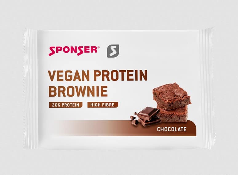 Baton proteinowy SPONSER VEGAN PROTEIN BAR Brownie (pudełko 12szt x 50g) (NEW)