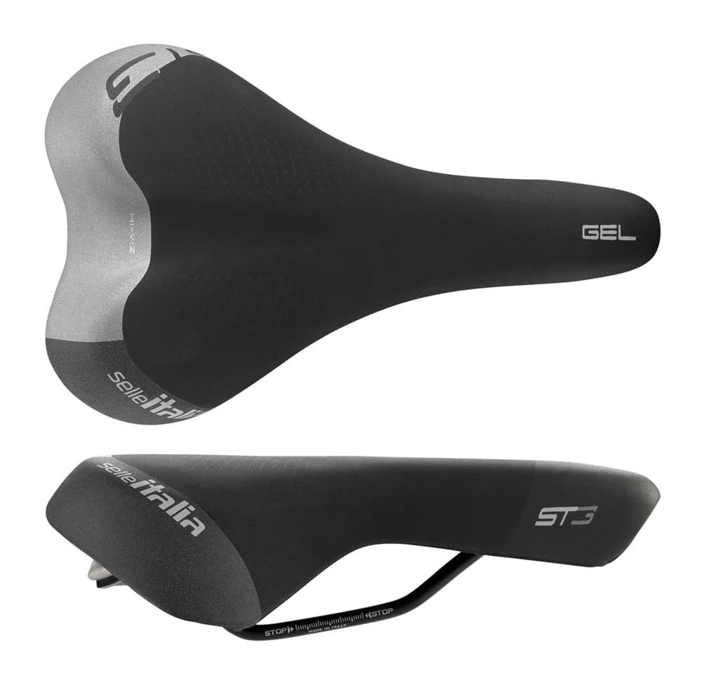 Siodło SELLE ITALIA SPORTOURING ST 3 S (idmatch S1), Pręty Fec Alloy, Hi-Viz, Żel, 444g (NEW)