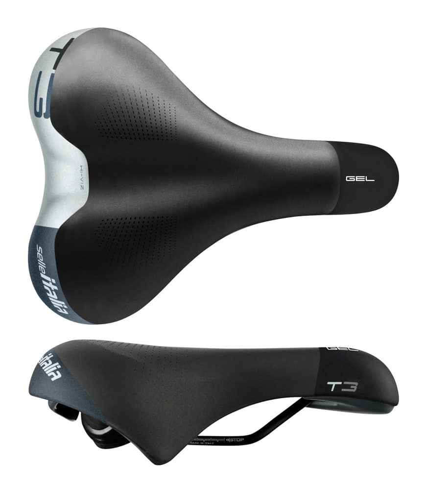 Siodło SELLE ITALIA SPORTOURING T 3 S (idmatch S1), Pręty Fec Alloy, Hi-Viz, Żel, 492g (NEW)