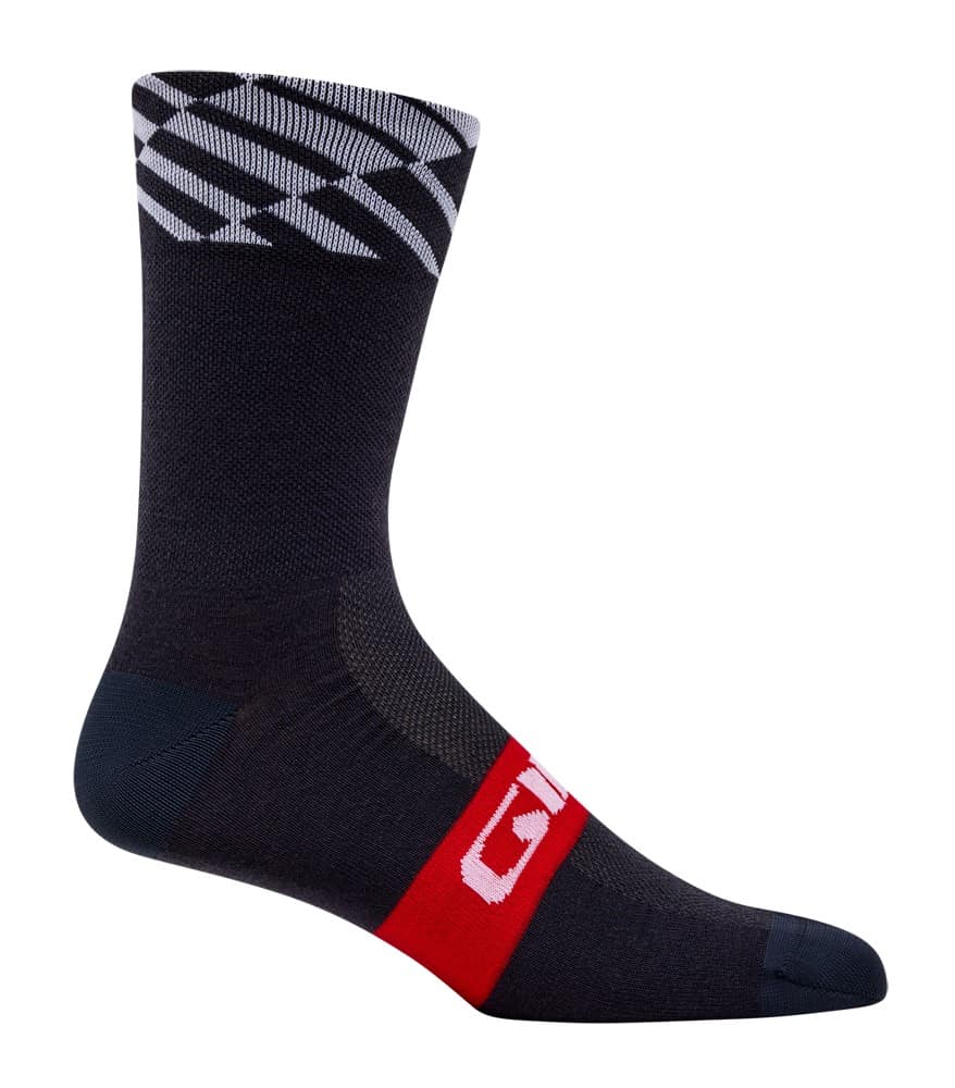 Skarpety GIRO SEASONAL MERINO red/white charcoal roz. XL (46-48) (NEW 2025)
